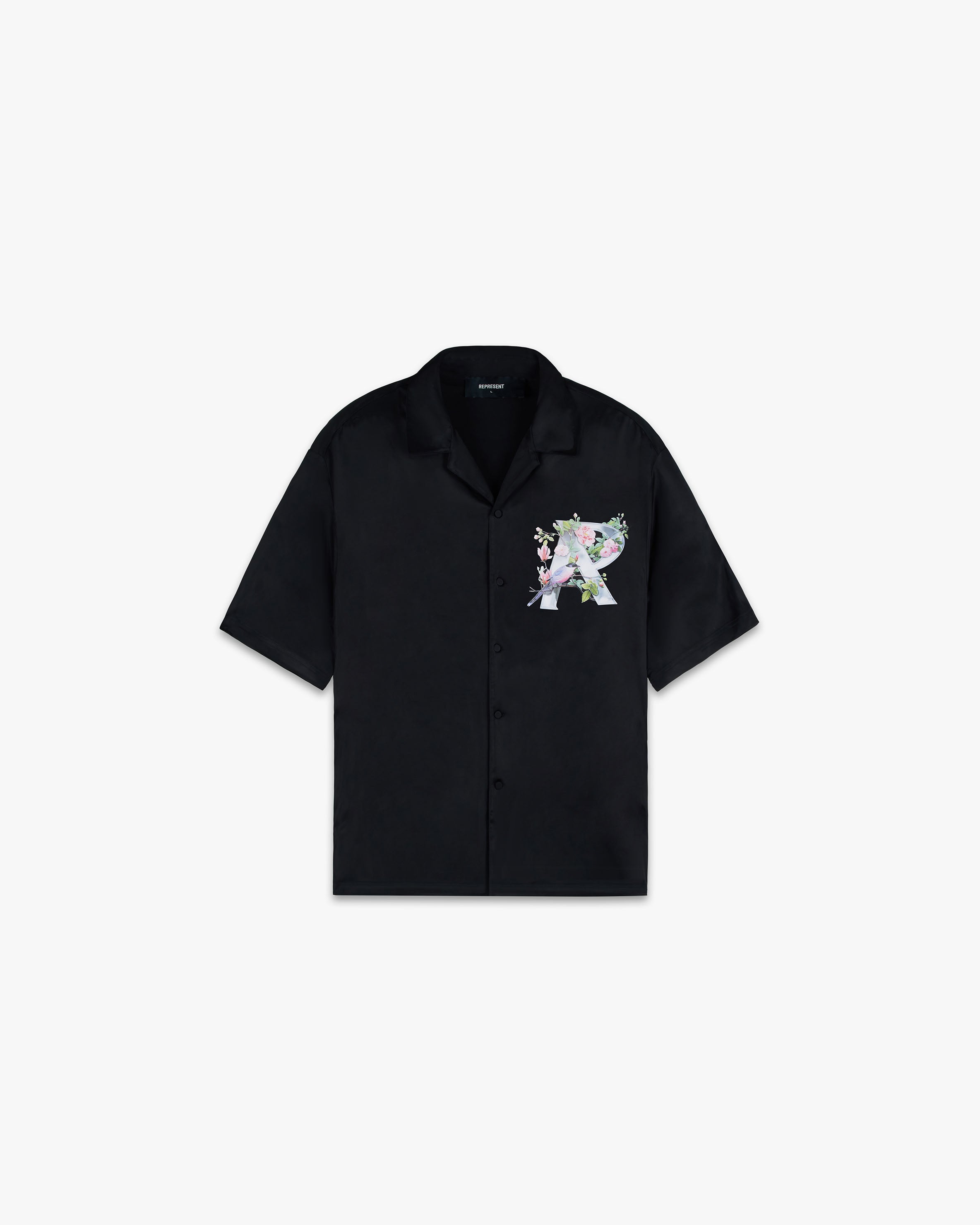 Floral Initial Shirt - Black